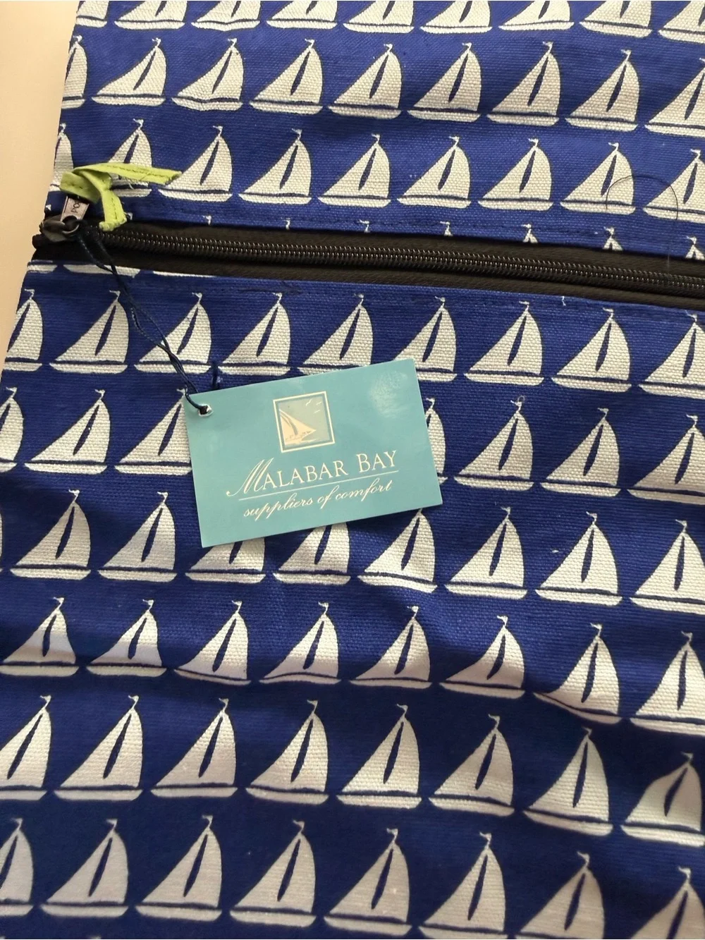 Malabar Bay Blue Sailboat Print Wet Bag